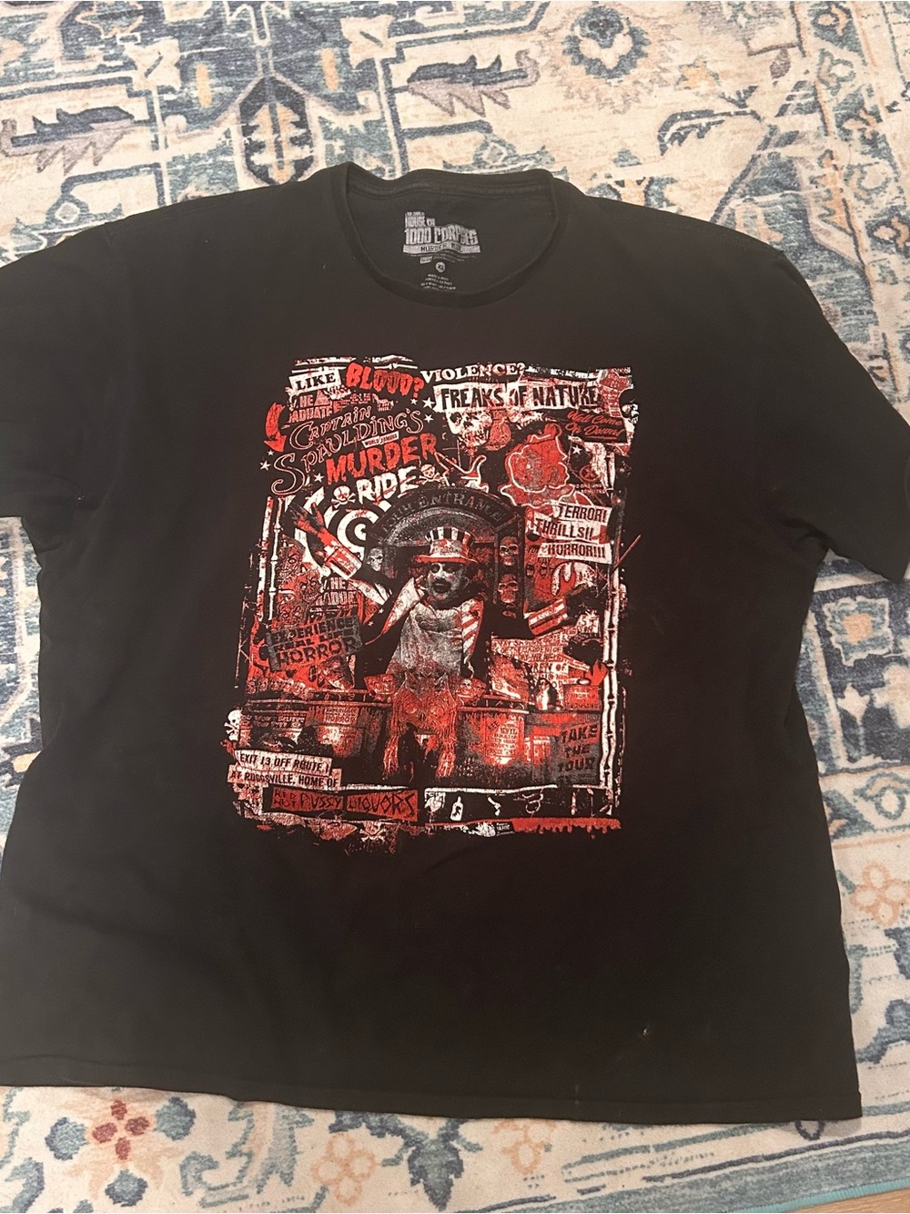 Black Graphic Horror Print Men's T-Shirt